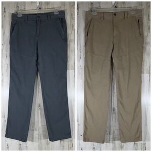 Ascend Mens Pants Size 36 Gray Khaki Lot of 2 Hiking Outdoor Organic Cotton READ